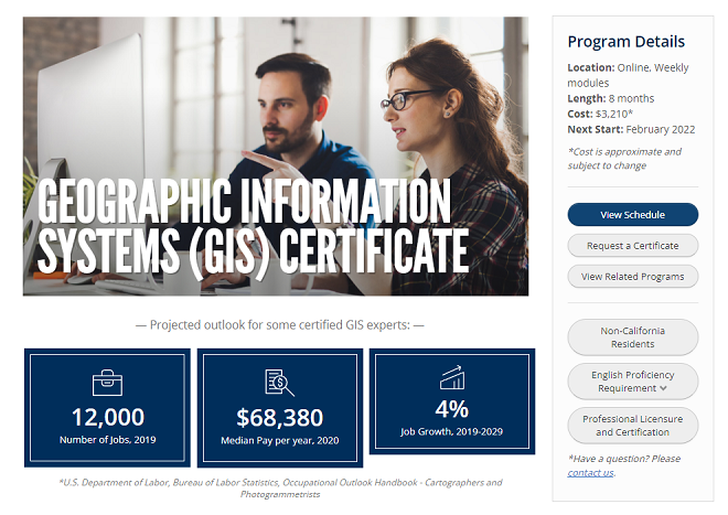 Geographic Information Systems (GIS) Certificate (California State University, Fullerton)